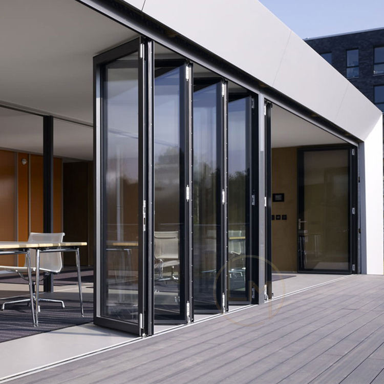 AS2047 Bi Folding Patio Aluminum Folding Door with Double Glass