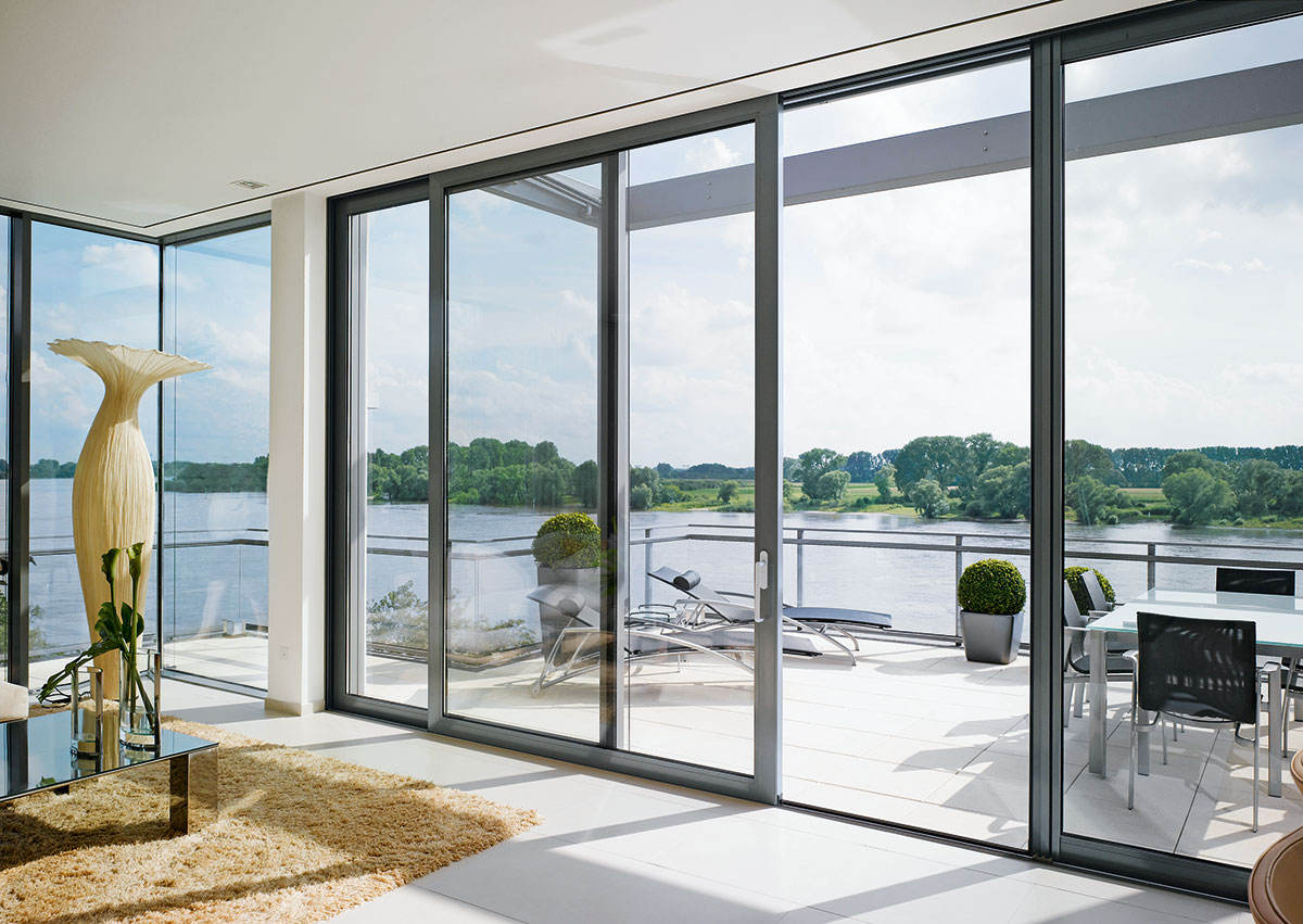 Double glass exterior modern doors with built-in blinds modern design aluminium sliding doors